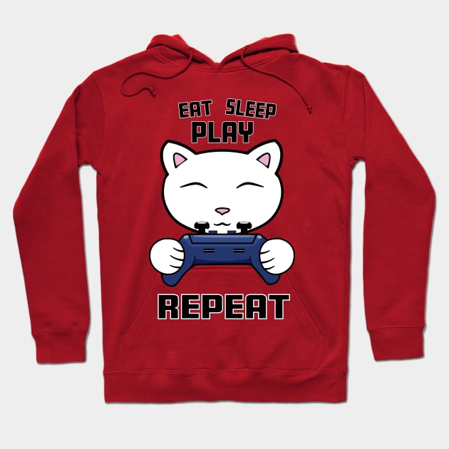 Eat sleep play repeat Hoodie by Purrfect